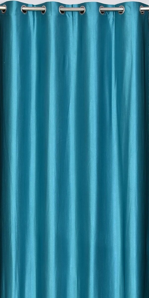 Faux Texture Aqua Curtains for Living Room | Room Darkening Eyelet Panels - Image 4