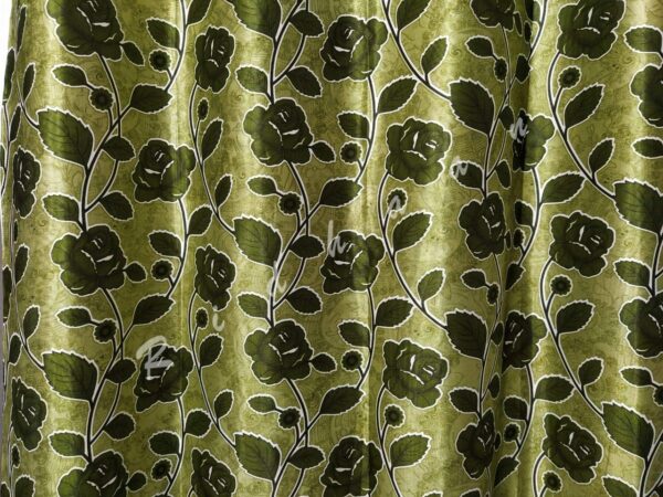 Leaf Floral Printed Curtains - Set of 2, 5x4 Feet Green Design - Image 3