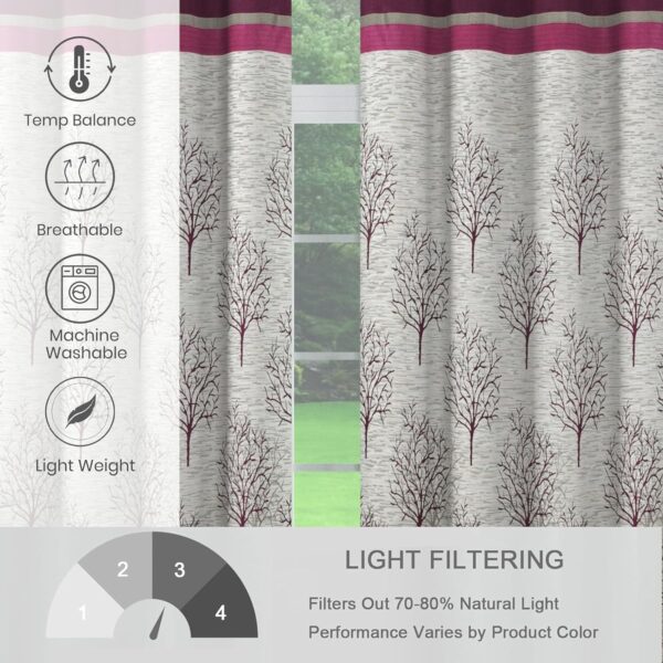 Premium Floral Jute Polyester Curtains for Living Room and Bedroom Decor - Image 5