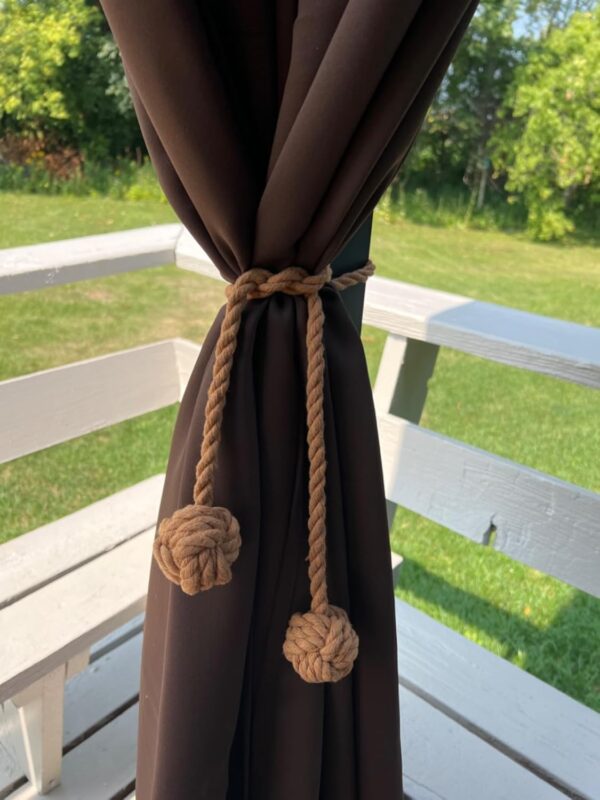 Boho Curtain Tiebacks: Natural Cotton Rope, No Drill, Unique Design - Image 6