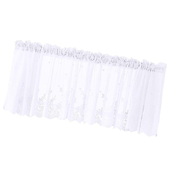 Elegant White Lace Voile Sheer Curtain Valance for Stylish Home Decor - Image 2