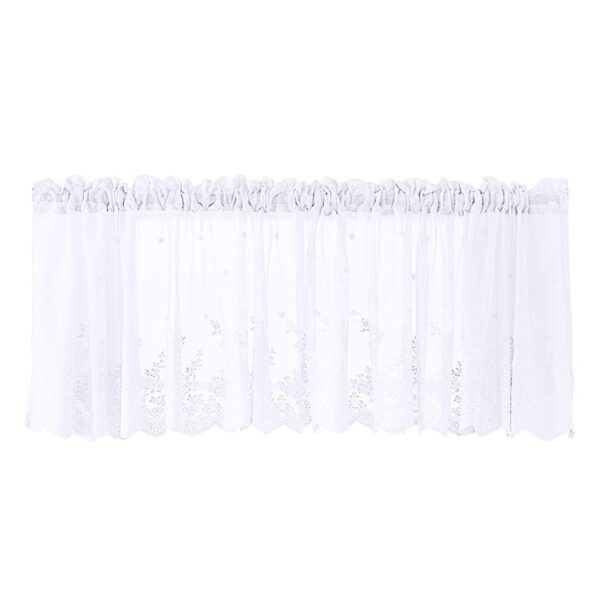 Elegant White Lace Voile Sheer Curtain Valance for Stylish Home Decor - Image 4