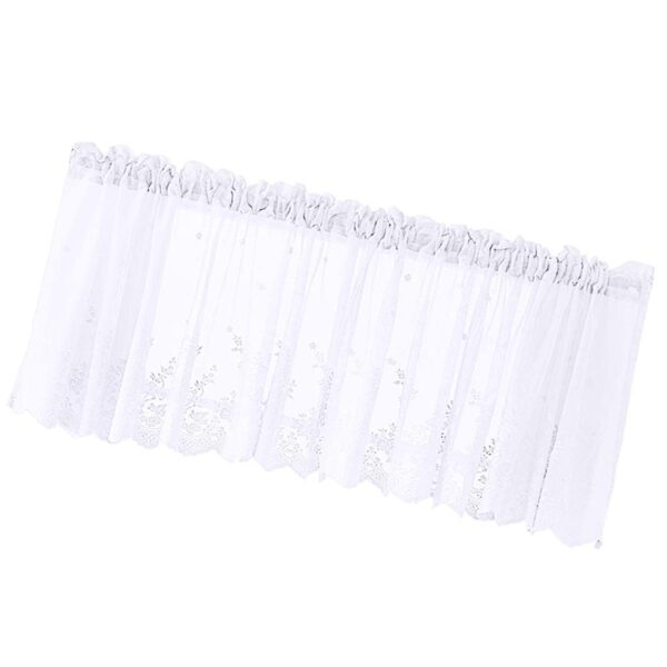 Elegant White Lace Voile Sheer Curtain Valance for Stylish Home Decor - Image 7