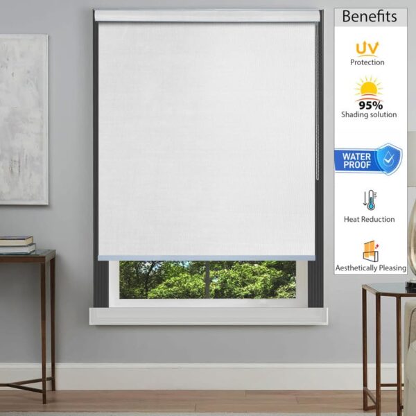 Premium Waterproof Roller Blind with Pelmet for Sun and Rain Protection - Image 3