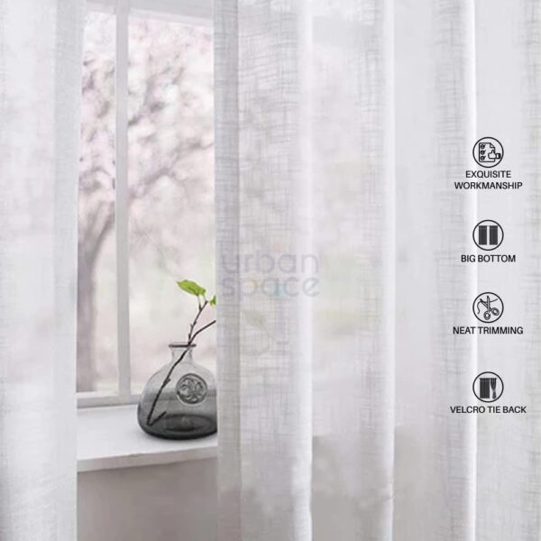 Urban Space Linen Textured Sheer Curtains - Stylish Room Darkening for Doors - Image 4