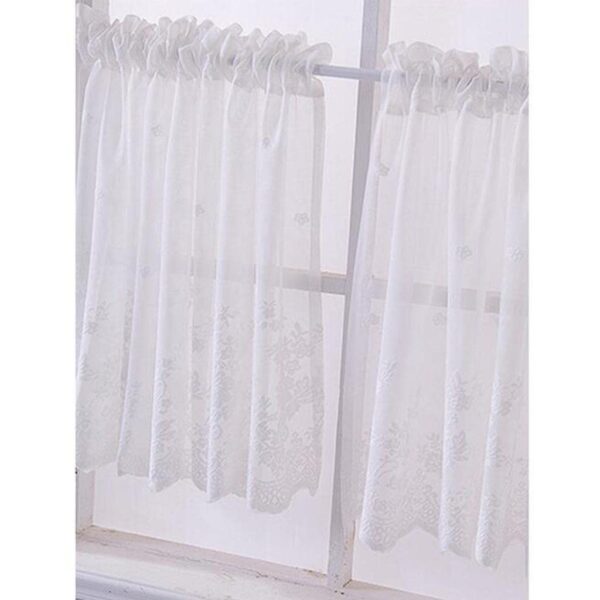 Elegant White Lace Voile Sheer Curtain Valance for Stylish Home Decor - Image 9