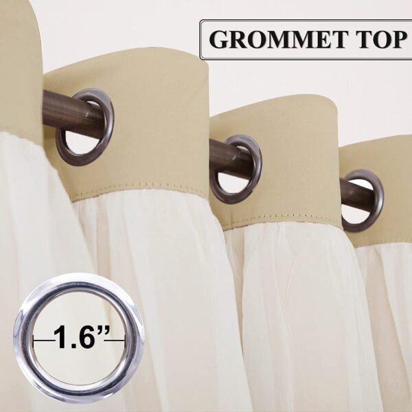 Premium Heavy-Duty Blackout Curtains for Bedrooms - Set of 2 Grommet Panels - Image 3