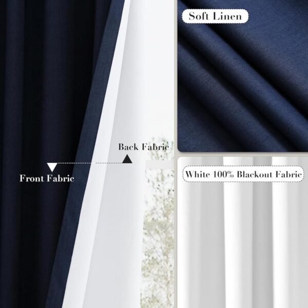 Custom Navy Blue 75" Wide Blackout Curtains for Living Room and Bedroom - Image 8