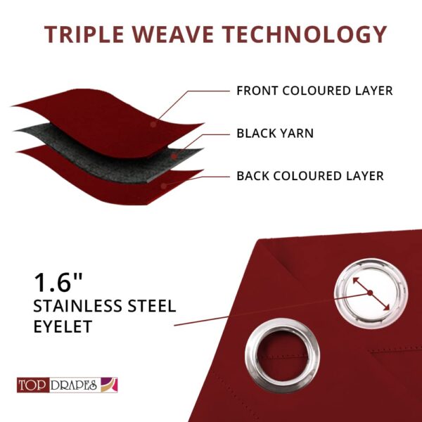 Room Darkening Blackout Curtain with Tie Back - Thermal Insulated & Noise Reducing - Image 5