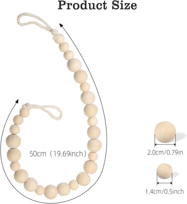 Stylish Boho Curtain Tiebacks with Wooden Beads for Home and Office Decor - Image 2