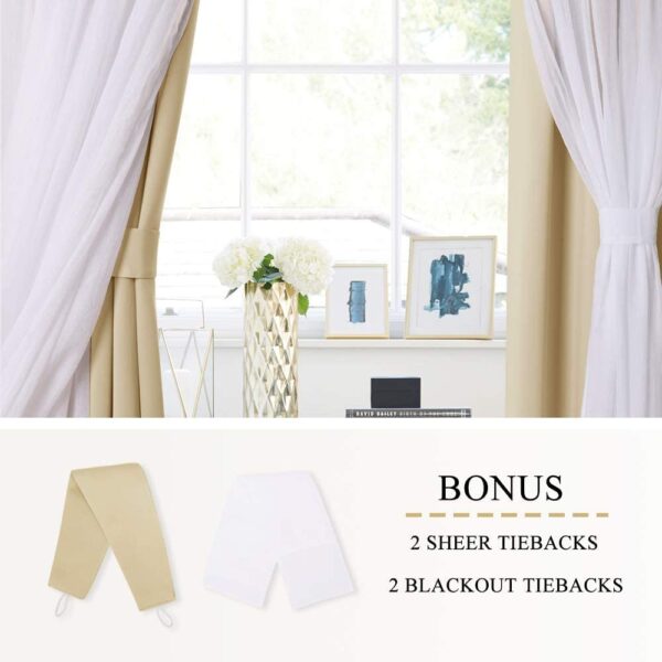 Premium Heavy-Duty Blackout Curtains for Bedrooms - Set of 2 Grommet Panels - Image 4