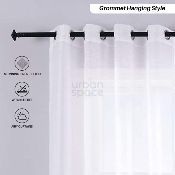 Urban Space Linen Textured Sheer Curtains - Stylish Room Darkening for Doors - Image 3