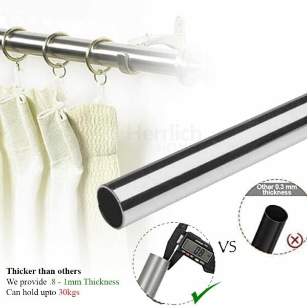 Stainless Steel Curtain Rod: Durable, Anti-Rust, Multipurpose for Home and Office - Image 2