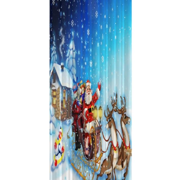 Modern 3D Christmas Printed Curtains in Polyester - 7x4 Feet, Eyelet Design - Image 3