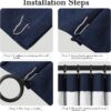 Custom Navy Blue 75" Wide Blackout Curtains for Living Room and Bedroom - Image 9
