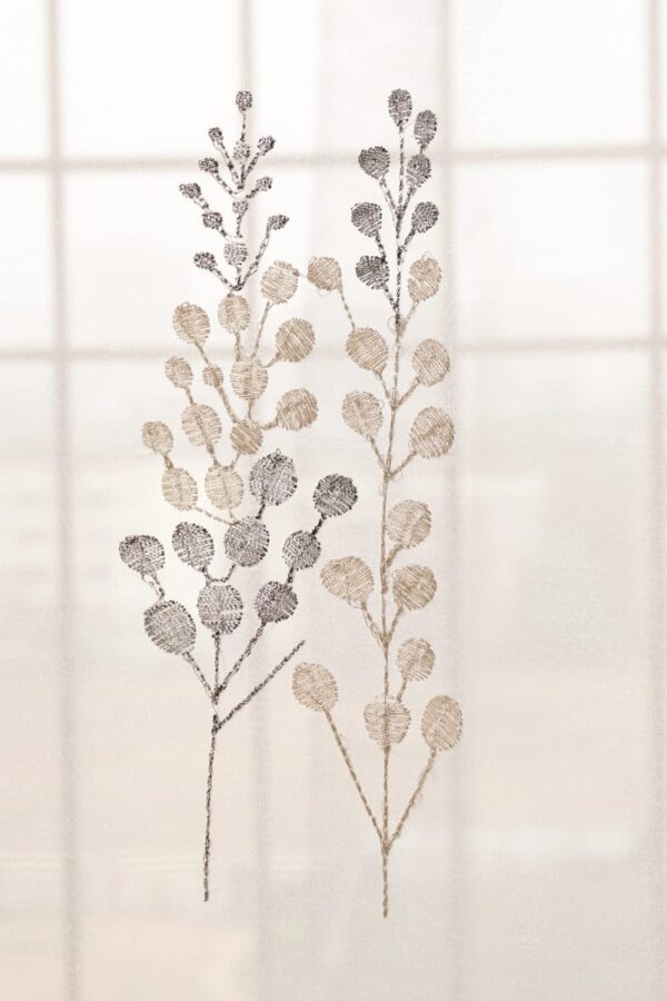 Elegant 9 Ft Sheer Tissue Curtains with Embroidery for Stylish Home Decor - Image 3