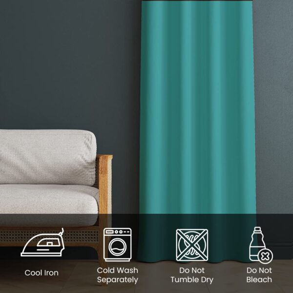 Room Darkening Aqua Blackout Curtains for Home & Office | Insulated Design - Image 3