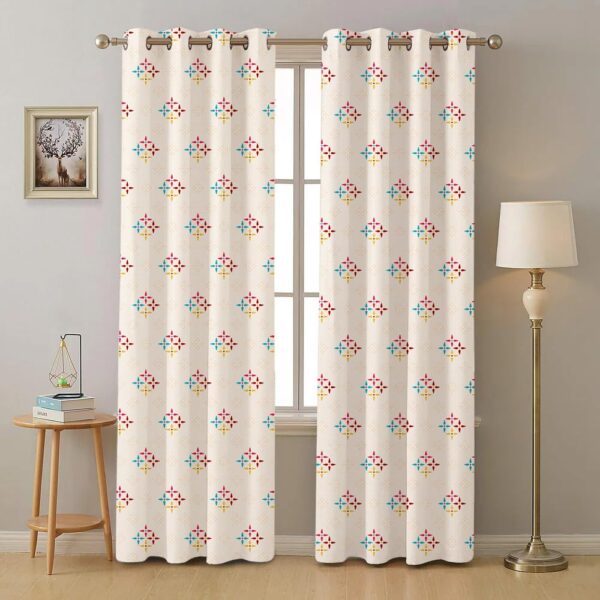 Urban Space 100% Cotton Curtains: Light-Filtering Room Darkening Tieback Set of 2 - Image 3