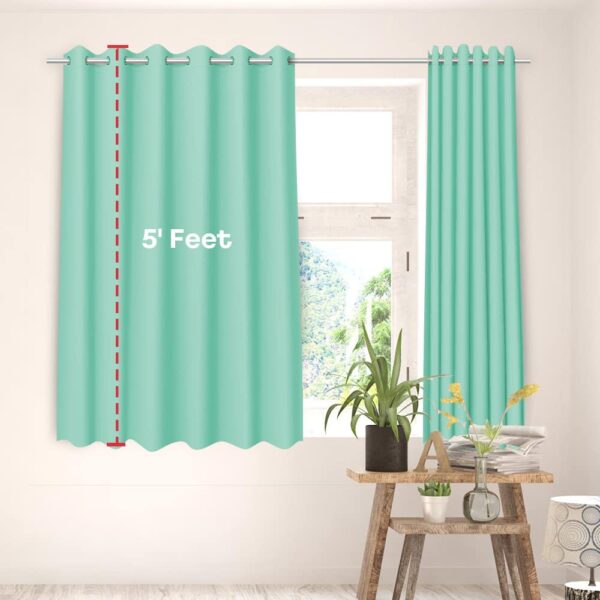 Room Darkening Aqua Blackout Curtains for Home & Office | Insulated Design - Image 2