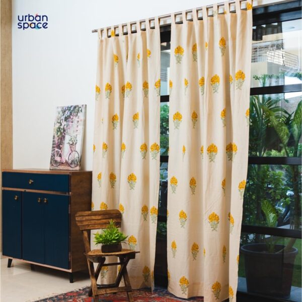 Urban Space 100% Cotton Floral Curtains for Room Darkening and Style - Image 2