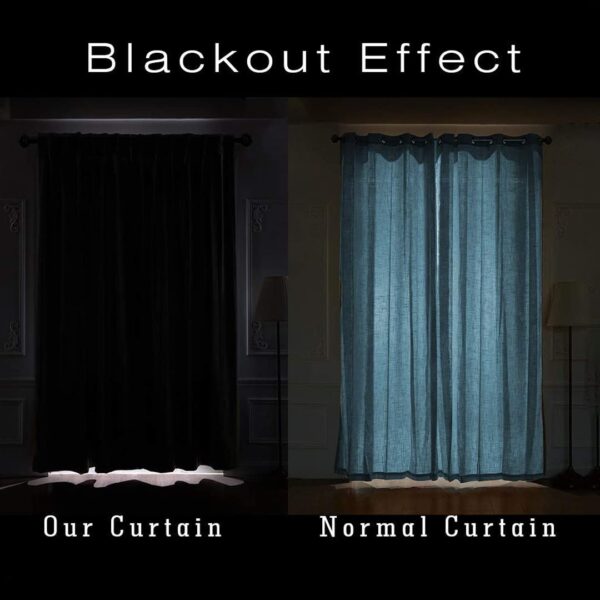 Room Darkening Aqua Blackout Curtains for Home & Office | Insulated Design - Image 7