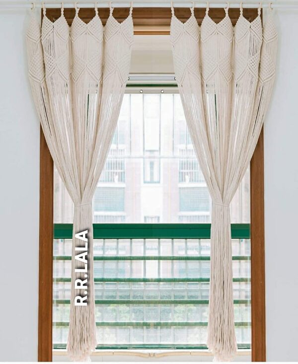 Macrame Window Curtain Without Rod: Boho Home Decor for Any Room - Image 2