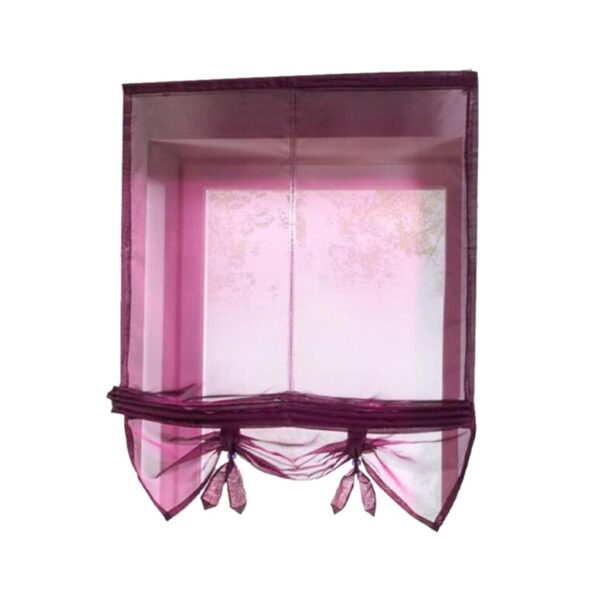 Elegant Burgundy Tie Up Roman Curtains for Stylish Window Valances - Image 3