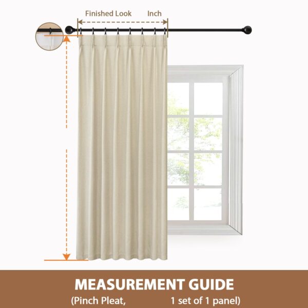 Beige Thermal Insulated Blackout Patio Door Curtain Panel for Traverse Rod - Image 5