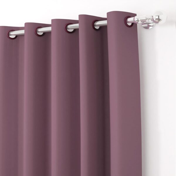 Elegant Burgundy Blackout Long Door Curtains Set - Thermal Insulated & Room Darkening - Image 3