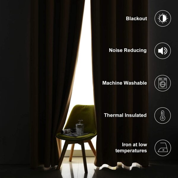 SEEPINO Blackout Curtains Set: 100% Room Darkening Thermal Insulated Plum Color - Image 7