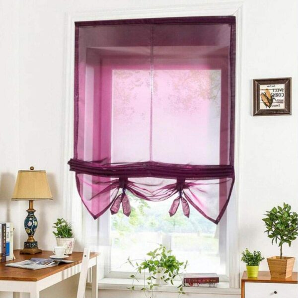 Elegant Light Filtering Burgundy Roman Shades for Stylish Window Treatments - Image 2