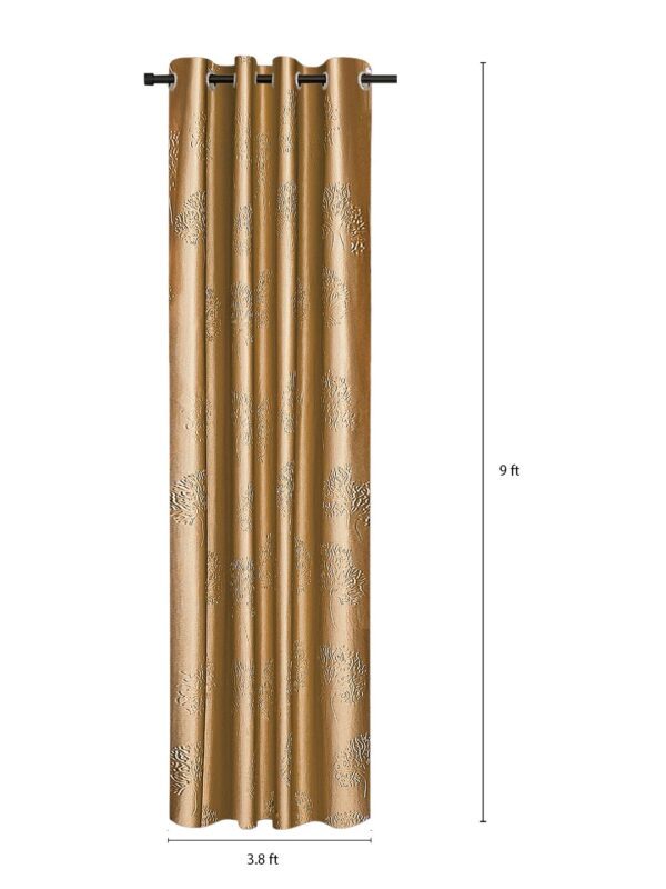 Elegant Gold Polyester Long Door Curtains - Solimo Crush Emboss, Pack of 2 - Image 3