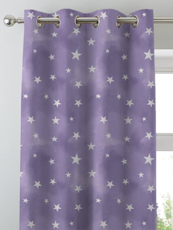 Starry Dreams Blackout Curtains for Kids - Deep Purple Satin Drapes - Image 4