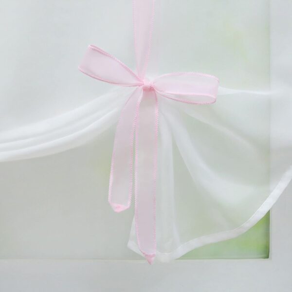 Sheer Pink Tie Up Curtain for Small Kitchen Windows and Roman Shades - Image 6