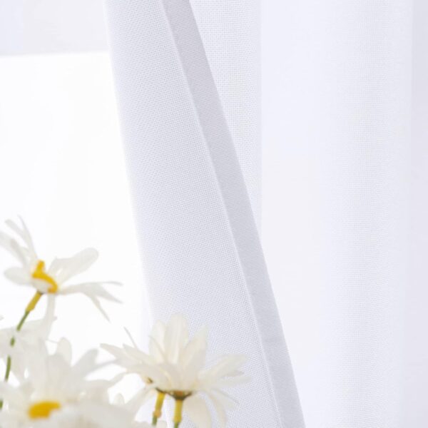 UPOPO White Linen Textured Valance Curtains: Stylish 18" Window Treatment Solution - Image 4