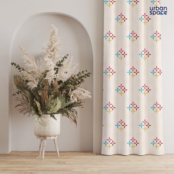 Urban Space 100% Cotton Curtains: Light-Filtering Room Darkening Tieback Set of 2 - Image 2