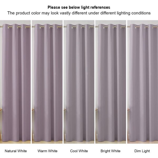 Blackout Window Curtains Set of 2: Room Darkening 5 Feet Long Lilac - Image 5