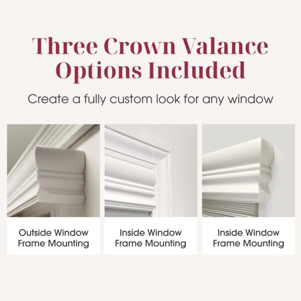 Cordless Faux Wood Blinds with Crown Valance - Stylish Indoor Window Shades - Image 2