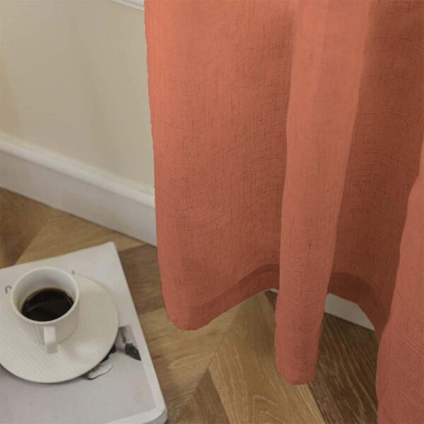 Stylish Dark Salmon Ombre Sheer Curtains for Room Darkening Effect - Image 4