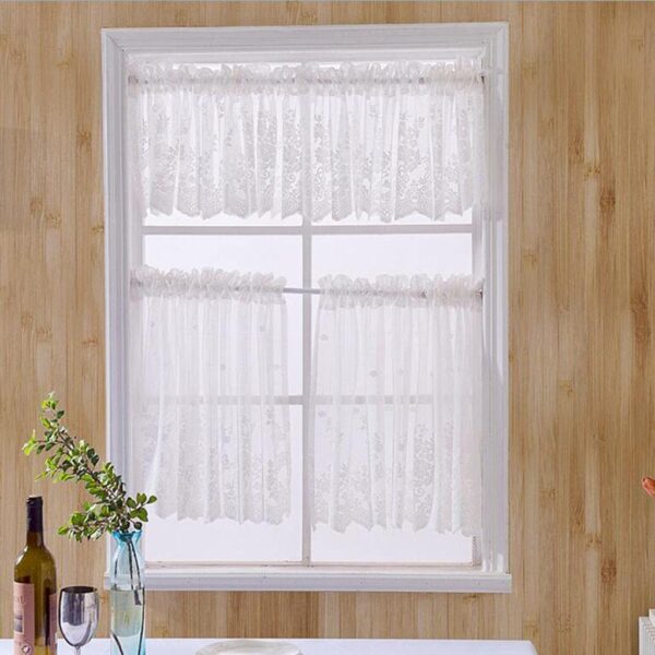 Elegant White Lace Voile Sheer Curtain Valance for Stylish Home Decor - Image 8