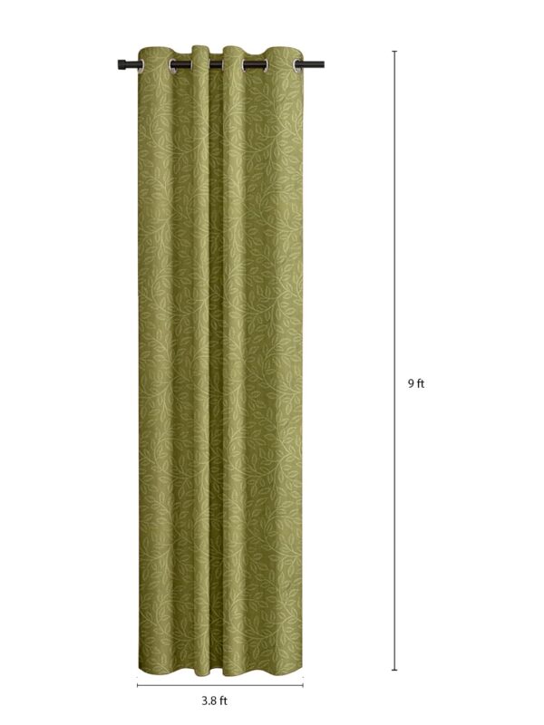 Elegant Green Polyester Long Door Curtains - 9 Feet, Pack of 2 - Image 3