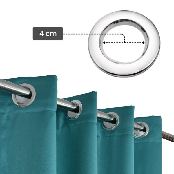 Room Darkening Aqua Blackout Curtains for Home & Office | Insulated Design - Image 6