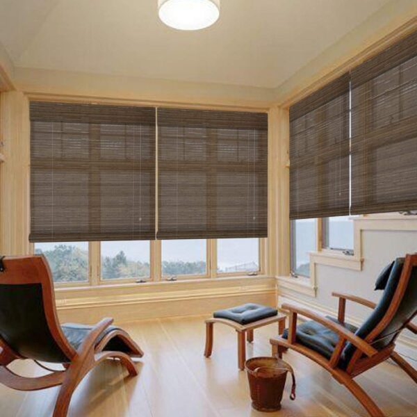 Stylish Bamboo Roller Shades for Natural Light Filtering and UV Protection - Image 2