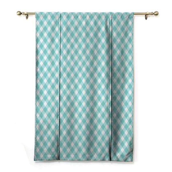 GugeABC Aqua Roman Shades: Retro Gingham Tie-Up for Spring and Summer Decor - Image 2