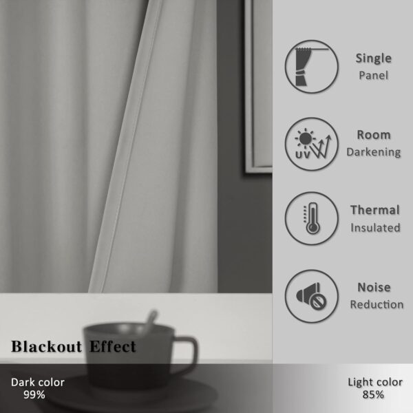 Light Grey Blackout High Ceiling Curtain - 17ft Fade Resistant Grommet Top - Image 4