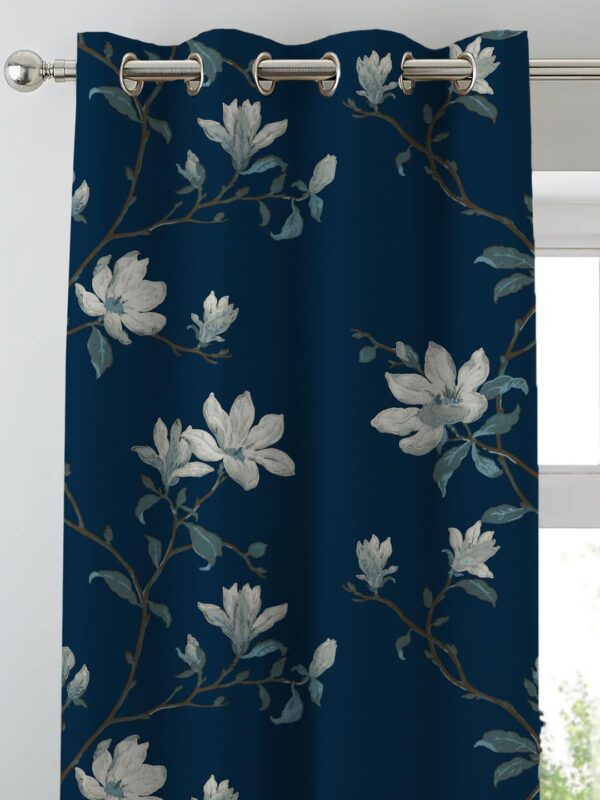 Premium Blue Blackout Curtains Set of 2 for 7Ft Doors - Image 4