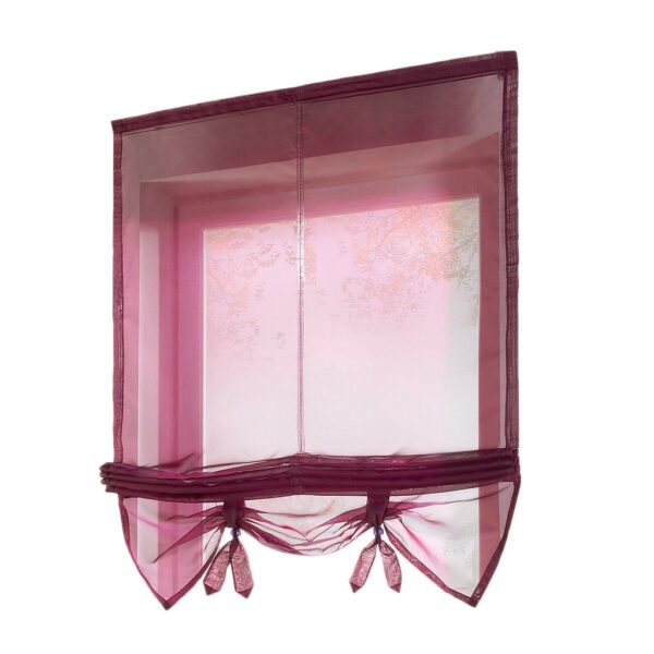 Elegant Burgundy Tie Up Roman Curtains for Stylish Window Valances - Image 6