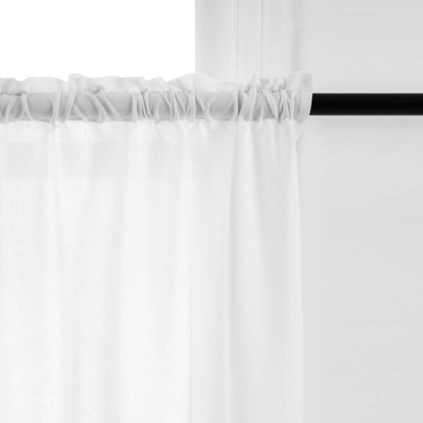 UPOPO White Linen Textured Valance Curtains: Stylish 18" Window Treatment Solution - Image 5