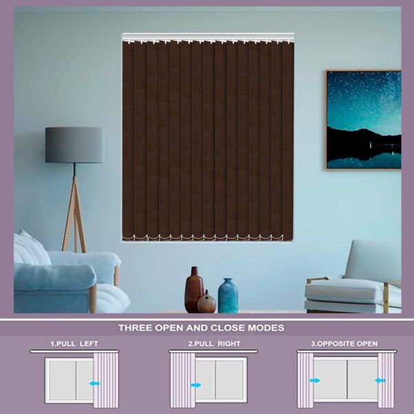 Stylish Brown Vertical Blinds for Home: Perfect for Windows and Doors - Image 2