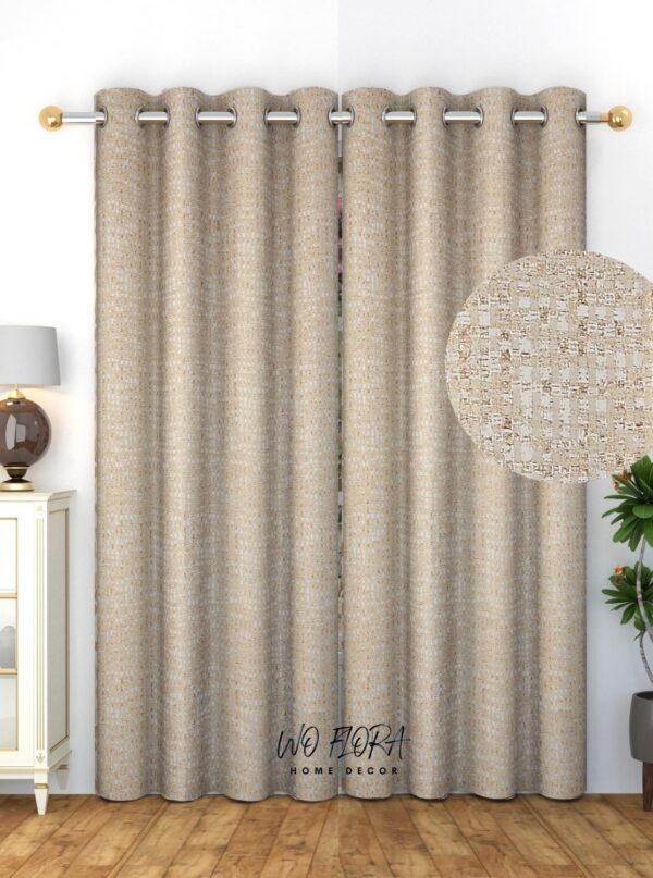 Elegant Room Darkening Window Curtains in Golden - Set of 2, 4x5 Feet - Image 2